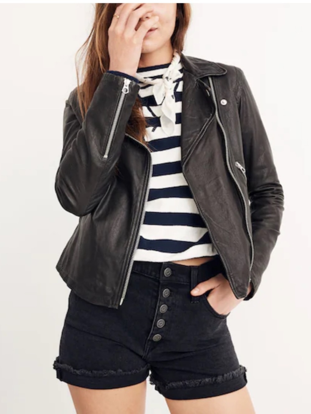 Madewell Washed Leather Motorcycle Jacket - Picture 5 of 8